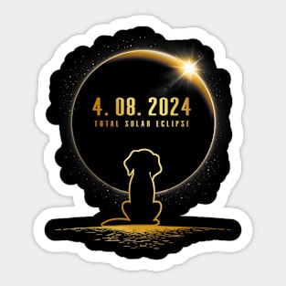 Total Solar Eclipse Dog April 8 2024 Totality Astronomy Gift For Men Women Sticker